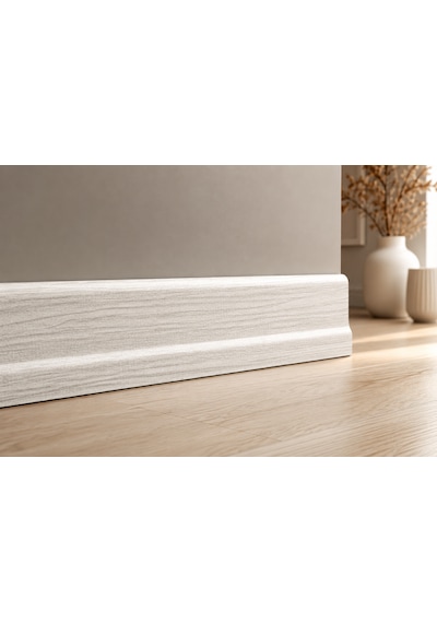 Laminant Parke Süpürgelik 6cm Premium Beyaz Meşe