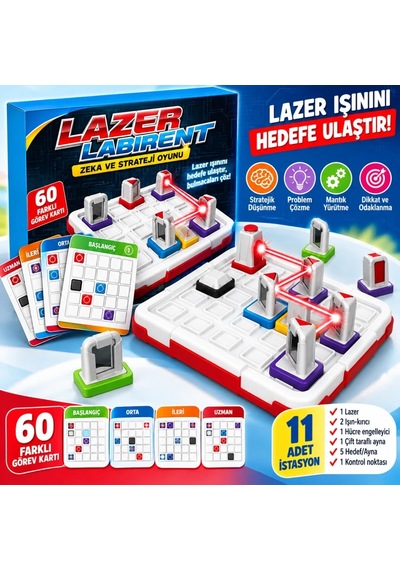 Eğlenceli Lazer Maze Oyun Seti +8 Yaş İçin