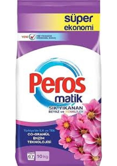 Peros Matik Yıldız Çiçeği Toz Çamaşır Deterjanı 10 Kg Sık Yıkanan Beyazlar Ve Renkliler