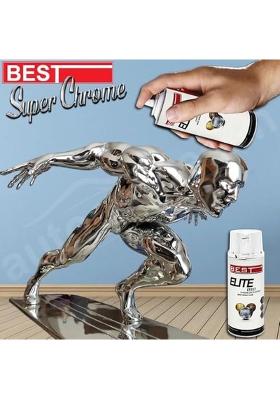 Best Elite Krom Efekt Sprey Boya Parlak Krom Sprey Boya 400 Ml Hobi Boyası 0000 Parlak Vernik