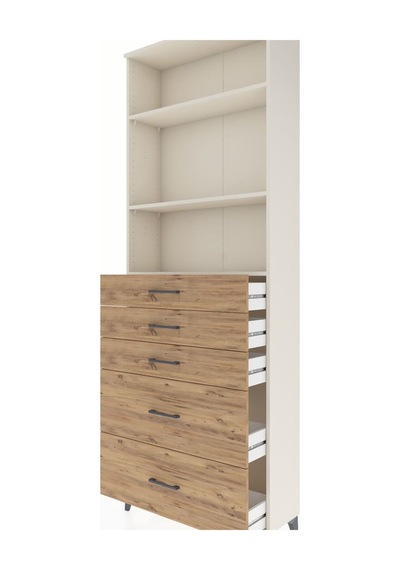 Arges Dolap 3 Raflı 5 Çekmeceli 88x30x243 Aytaşı-çam Aytaşı