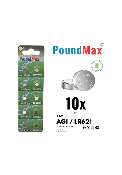 Lexroo 10 Adet Ag1 Lr621,lr60,364 1.5v Alkalin Düğme Pil