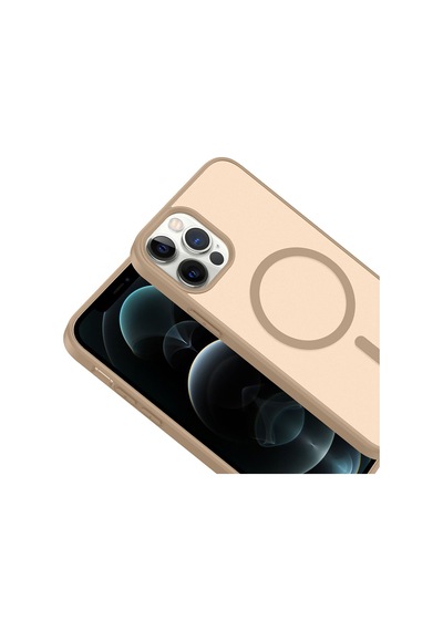 İphone 12 Kılıf Magsafe Kamera Korumalı Mat Parmak İzi Tutmayan Ata Pro Tech Desert Gold