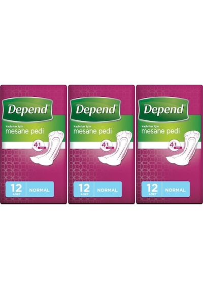 Depend Kadın Mesane Pedi Normal 3 x 12'Li