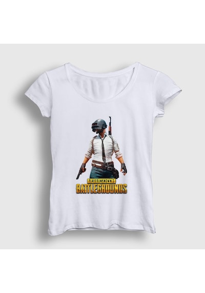 Presmono Kadın Cover Pubg T-shirt Beyaz