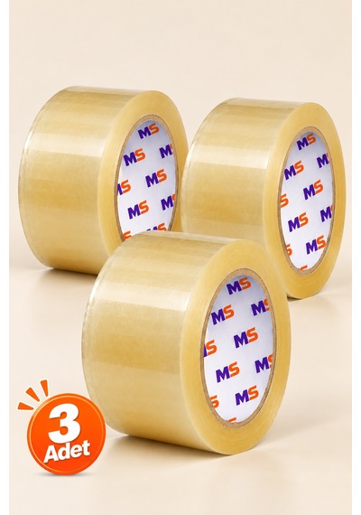3 Adet Koli Bandı Şeffaf 45 Mm X 100 Metre Güçlü Yapışkanlı Paketleme Bantı Bantları Kopmayan