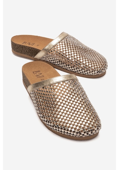 Luvi Shoes Montera Altın Taşlı Kadın Terlik