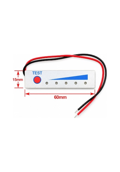 2s Lityum Pil Kapasite Seviye Göstergesi Test Butonlu 5 Led Gösterge