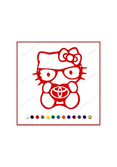 Toyota Kedi Sticker Toyota Oto Sticker Toyota Araç Sticker
