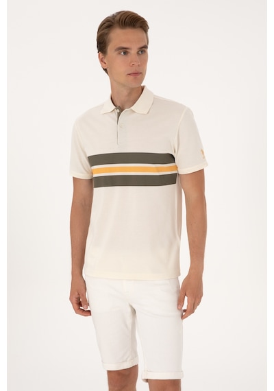 U.S. Polo Assn. Erkek Regular Fit Krem Polo Yaka Tişört 50306808-VR071