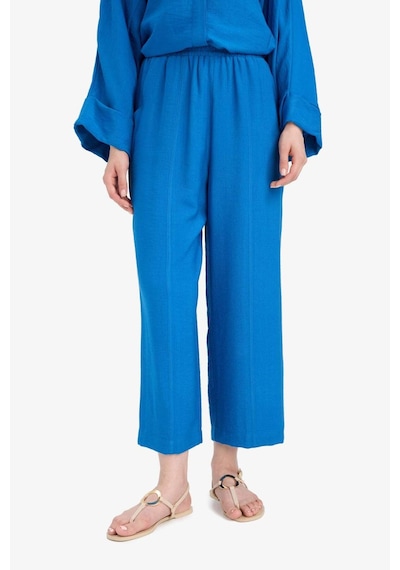 Defacto Harem Keten Karışımlı Geniş Paça Pantolon D9732ax25smbe43 Mavi