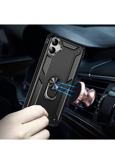 Galaxy Uyumlu A05 Kılıf Kamera Koruyucu Manyetik Standlı Tank Koruma Pazarplus Kırmızı