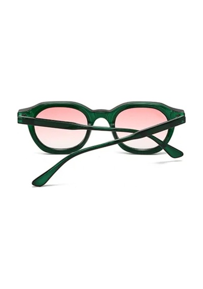 Grovela Yeşil Çerçeve Pembe Cam Vintage & Retro Unisex Güneş Gözlüğü