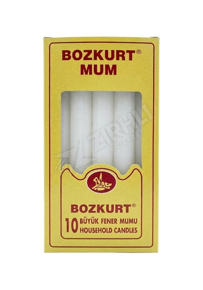 5 Adet Bozkurt Mum Büyük Boy Fener Mumu 10'lu 500 Gr Çok Renkli