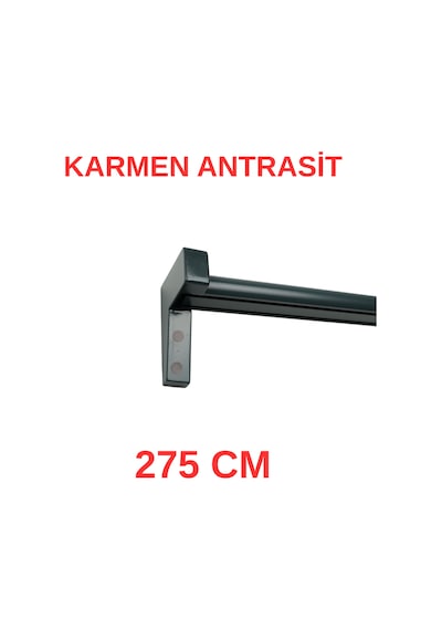 Karmen Ahşap Başlıklı İki Kanallı Dekoratif Ray Antrasit 275 Cm Antrasit