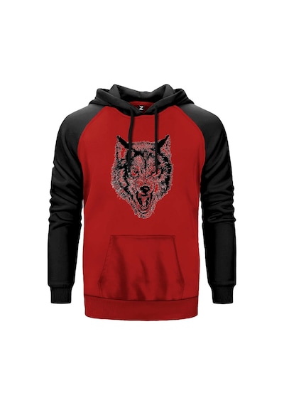 White Wolf Kırmızı Renk Reglan Kol Sweatshirt Kırmızı