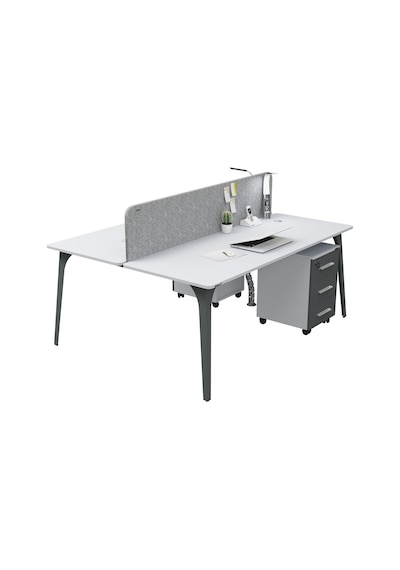Uzay Ofis Sharp İkili Çalışma Masası - 140 Cm Renksiz