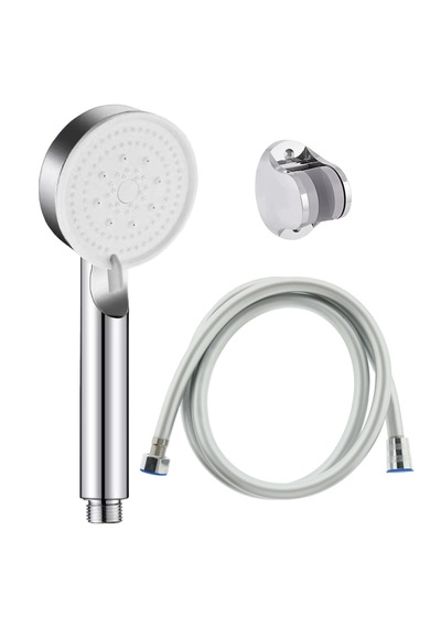 Maxima Gri Turbo 5 Fonksiyonlu Duş Başlığı + Pvc Hortumu + Mafsal Krom