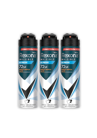 Rexona Men Invisible Ice Fresh Erkek Sprey Deodorant 3x150 ML