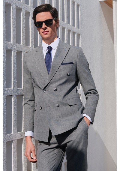 İmza Füme-gri Kırlangıç Yaka Kruvaze 6 Drop Slim Fit Tam Astar Esnek Takım Elbise 1001260173 Füme - Gri İmza Füme-gri Kırlangıç Yaka Kruvaze 6 Drop Slim Fit Tam Astar Esnek Takım Elbise 1001260173 Füme - Gri