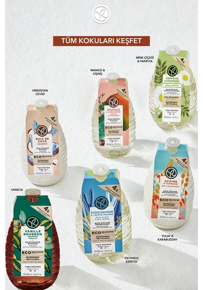 Yves Rocher Eko Refill Yedek Duş Jeli-nemlendirici Tropikal Hindistan Cevizi- Sls,sles İçermez,vegan- 600ml Diğer