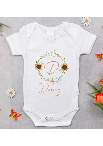 Bitmeyenkartus Bk Kids Harfli Isimli Bebek Body Zıbın - Model 3 Beyaz