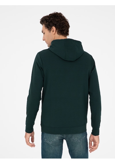 Zümrüt Regular Fit Kapüşonlu Sweatshirt Yeşil