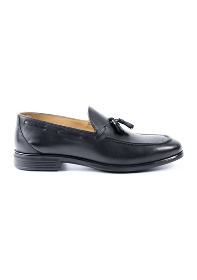 Tuna Hakiki Deri Siyah Loafer Erkek Ayakkabı - E4643 Siyah