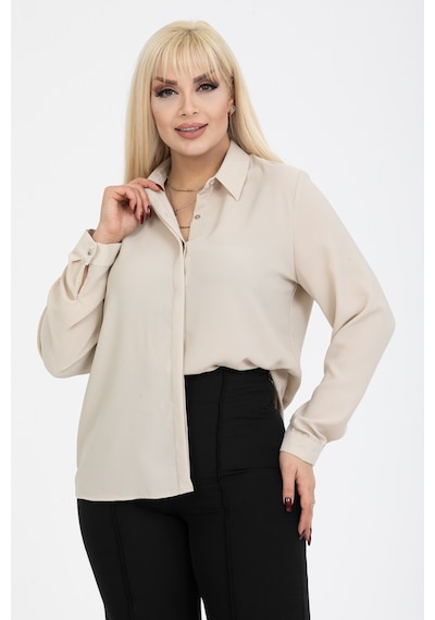 Pera Moda Jessica Büyük Beden Gömlek Taş