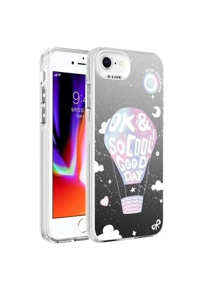 Apple Uyumlu iPhone Se 2022 Kılıf Desenli Zore Silver Sert Kapak Balloon