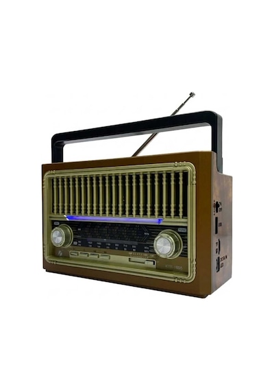 Kamptek Ktf-1655 Nostaljik Radyo - Bluetooth Hoparlör, El Fenerli, Şarjlı Ahşap Görünümlü Retro Müzik Kutusu