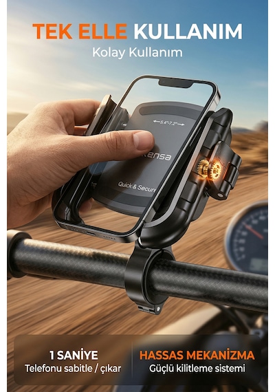 Motosiklet Bisiklet Telefon Tutucu Gidon Ve Ayna Bağlantılı Motor Tutacağı Scooter 10cmx8. 5cm
