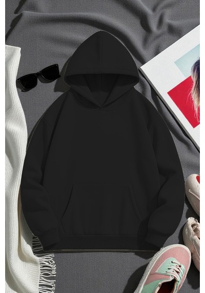 Uyguntarz Scream Baskılı Oversize Sweatshirt siyah