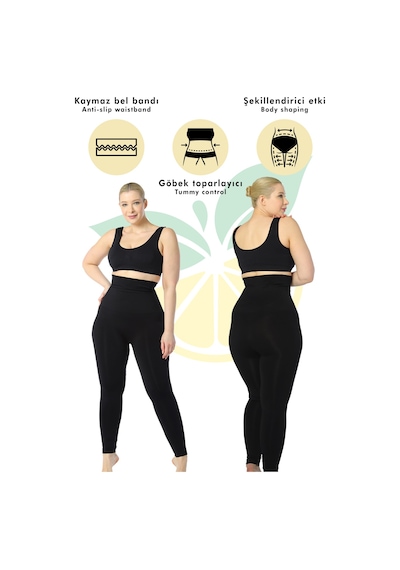 Elilom Tini Yüksek Bel Göbek Toparlayıcı Şekillendirici Sıkılaştırıcı Korse Tayt Shapewear Leggings Siyah