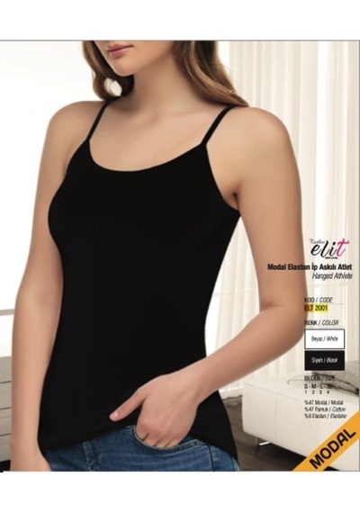 Tutku Elit Modal Elastan İp Askılı Atlet Elt 2001 6 Lı Paket Siyah Tutku Elit Modal Elastan İp Askılı Atlet Elt 2001 6 Lı Paket Siyah