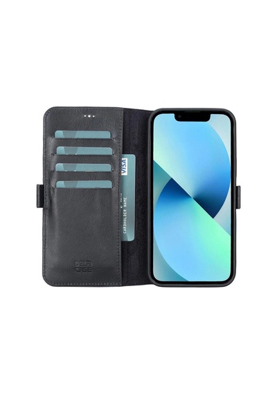 Apple İphone 13 Pro Max Uyumlu Deri Cüzdanlı Kılıf Siyah
