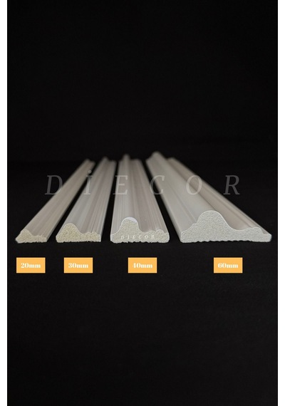 Diecor Dekoratif Boyanabilir 1 Adet 2 Cm Eğimli Polistren Duvar Çıtası Beyaz 20 X 17 Model:xa246