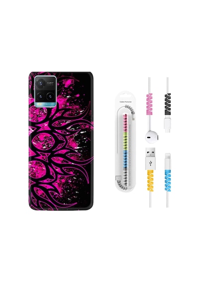 Vivo Y21 Kılıf Kablo Koruyuculu Purple Knife 1692