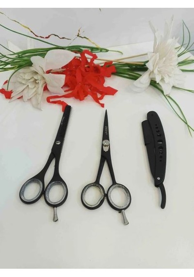 Smp Berber Makası 6 Inç Kuaförlerin Salon Profesyonel 3lü Set Jilet Ağız