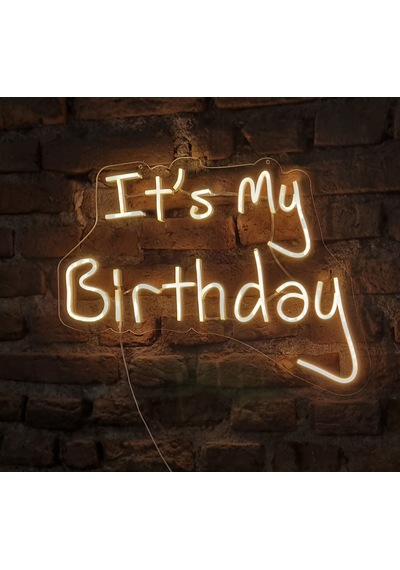 İt's My Birthday Yazılı Neon Led Duvar Aydınlatması