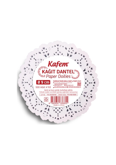 Kafem Dantel Kağıt 9 cm 500 Lü x 5 Paket