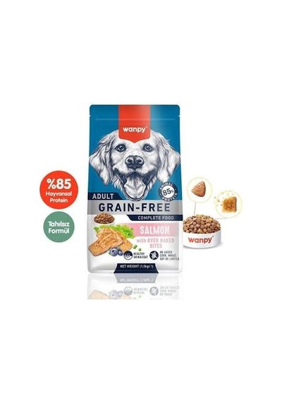 Tahılsız Somonlu Yetişkin Köpek Maması 1,5 Kg Wanpy