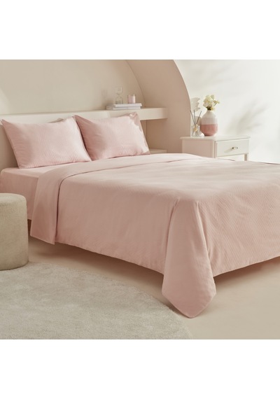 Karaca Home Charm Sion %100 Pamuk Jakarlı Saten King Size Nevresim Takımı Pudra 200.22.12.0112