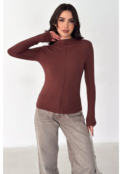 Noa & Noa Kadın Dikiş Detaylı Fit Bluz White Line bordo