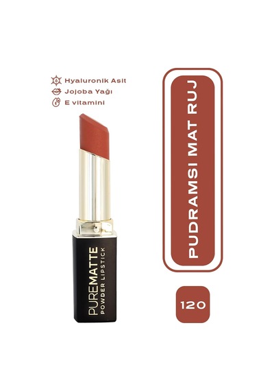 Pure Matte Powder Lipstick No: 120 - Nemlendirici Pudramsı Mat Ruj Çok Renkli