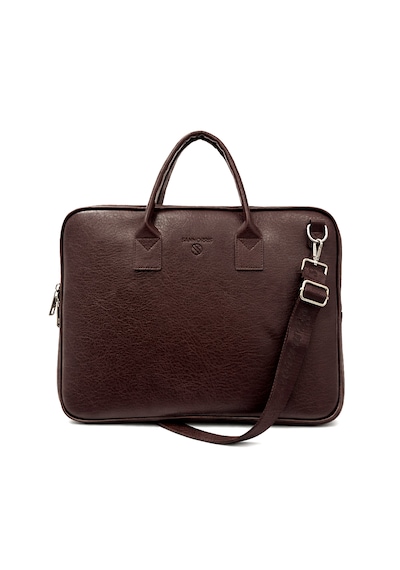 Sanmorris Unisex 15.6 Inç Uyumlu Suni Deri Darbe Korumalı Laptop Ve Evrak Çantası 1446 Acı Kahverengi