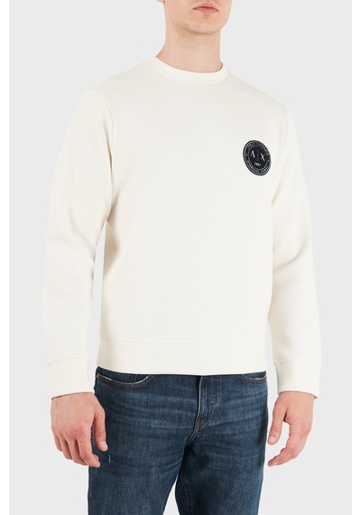 Armani Exchange Logolu Pamuklu Bisiklet Yaka Sweat Erkek Sweat Xm002929 Af16222 U0007 Kırık Beyaz