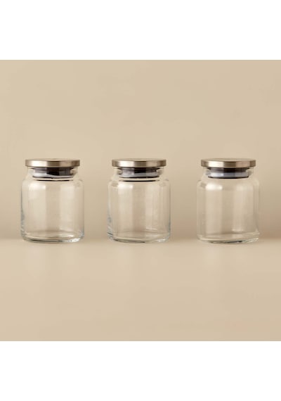 Bella Maison Jely Metal Kapaklı 3'lü Kavanoz Seti 290 CC Naturel