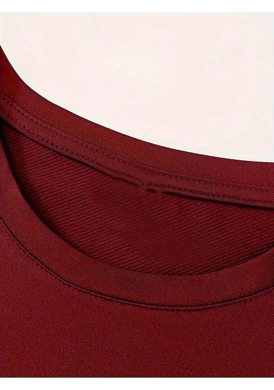 Noıssey Kırmızı Erkek Bisiklet Yaka Rahat Oversize Timsah Çizgi Sanat Stili Grafik Baskı