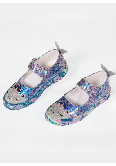 Denizkızı Hologram 3d Kız Çocuk Babet Sneakers Gri